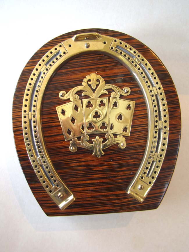 An exquisite Victorian zebra wood cribbage board circa 1890. — image 3